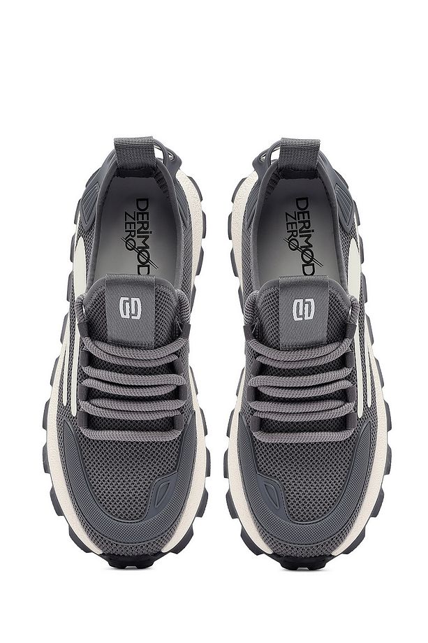 Erkek Gri Bağcıklı Kalın Tabanlı Kumaş Sneaker 25SFD69406F - 7
