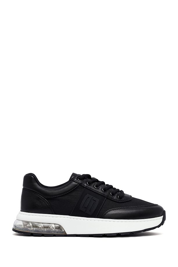 Zero Erkek Siyah Bağcıklı Kalın Tabanlı Deri Sneaker 25SFD694514 - 1