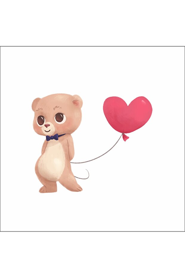Heart Teddy Bear Children's Room Sticker