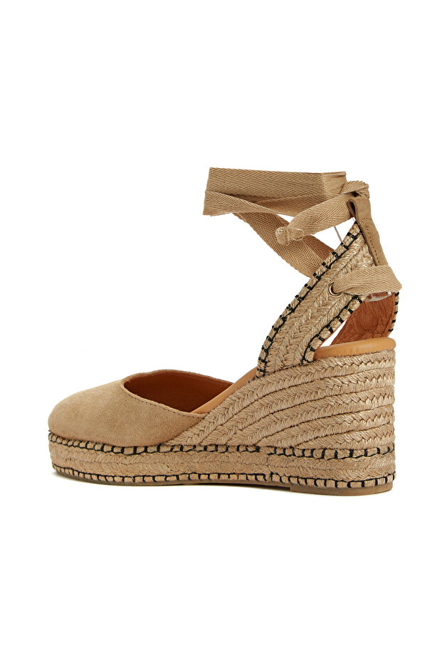 Bej Kadın Süet Espadril - 3