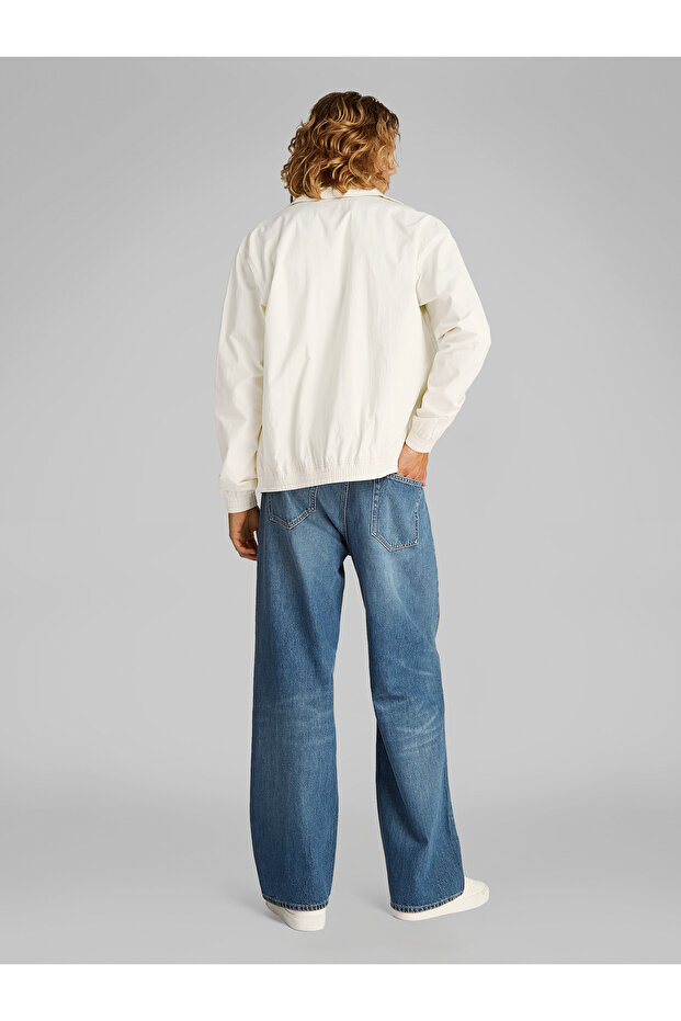 Erkek Beyaz Çizgili Desen Rüzgarlık - 3