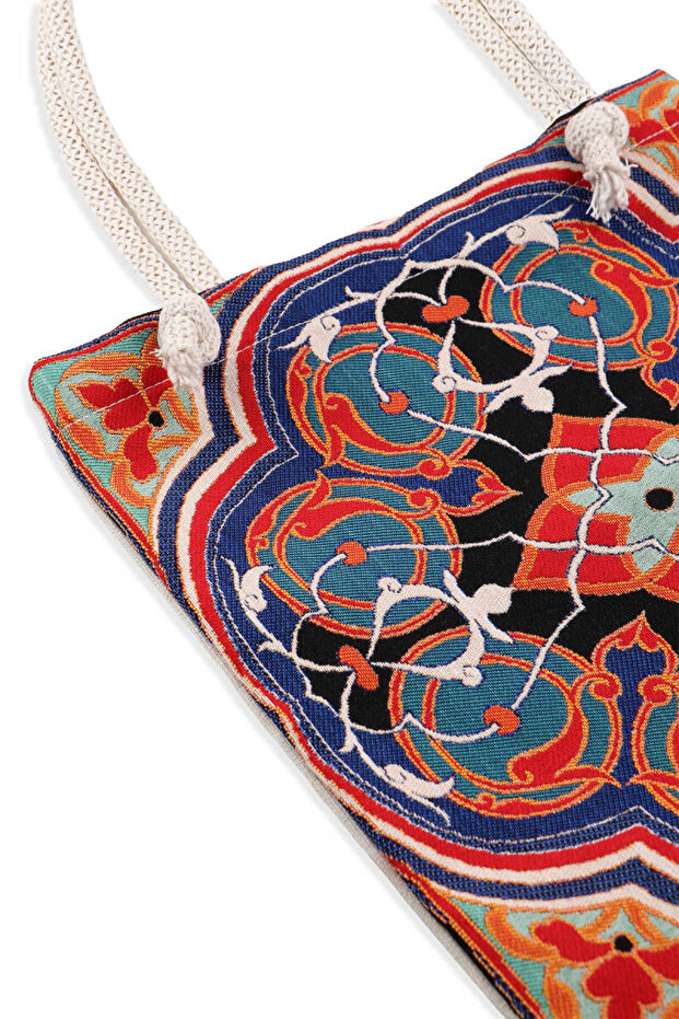 Tile Pattern Tapestry Shoulder Bag - 3