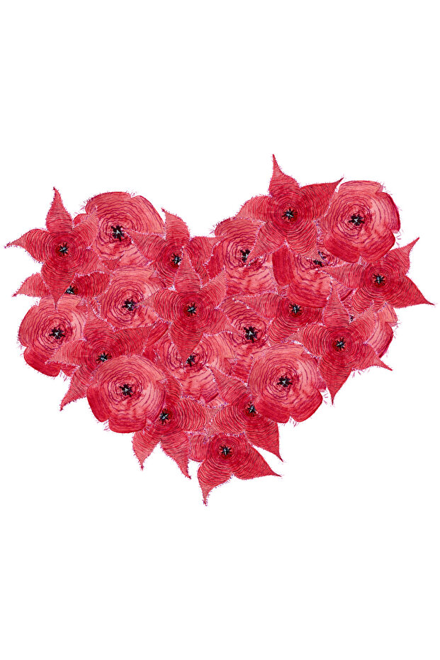 Heart of Red Flowers