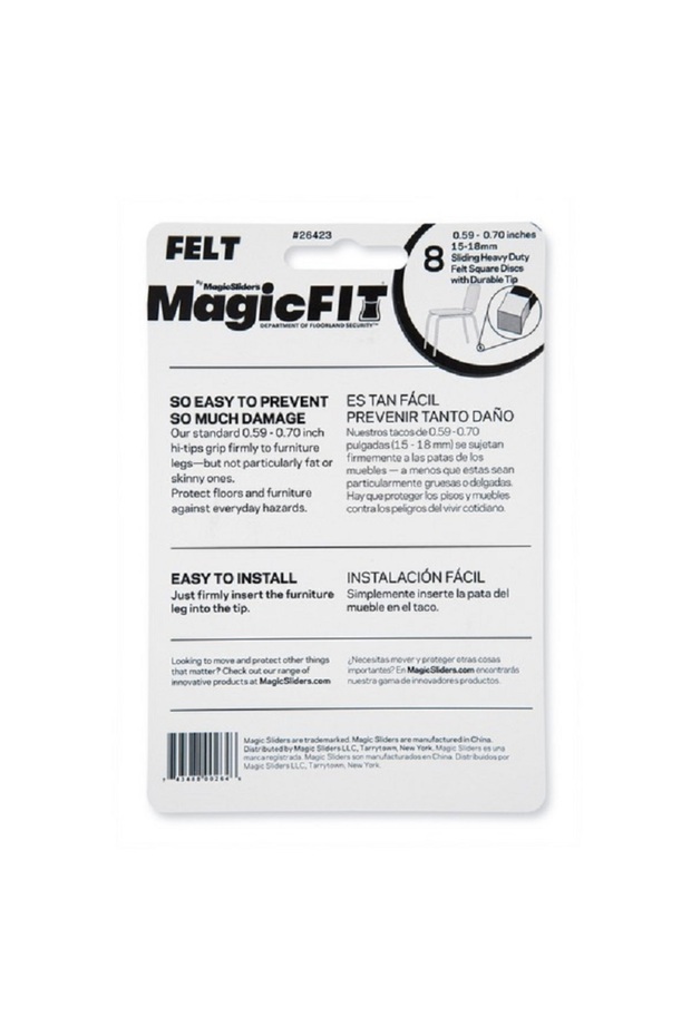 Square Shape Rubber Felt Pad Set Clear - 3