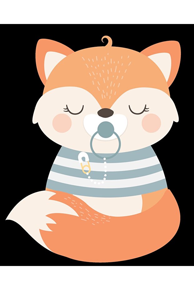 ملصق حائط على شكل ثعلب مع لهاية - 1