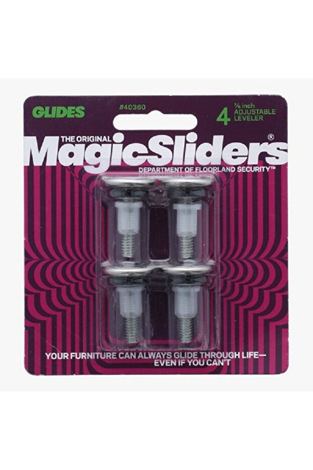 4 قطع منزلقة تسوية قابلة للتعديل باللون الفضي - 2