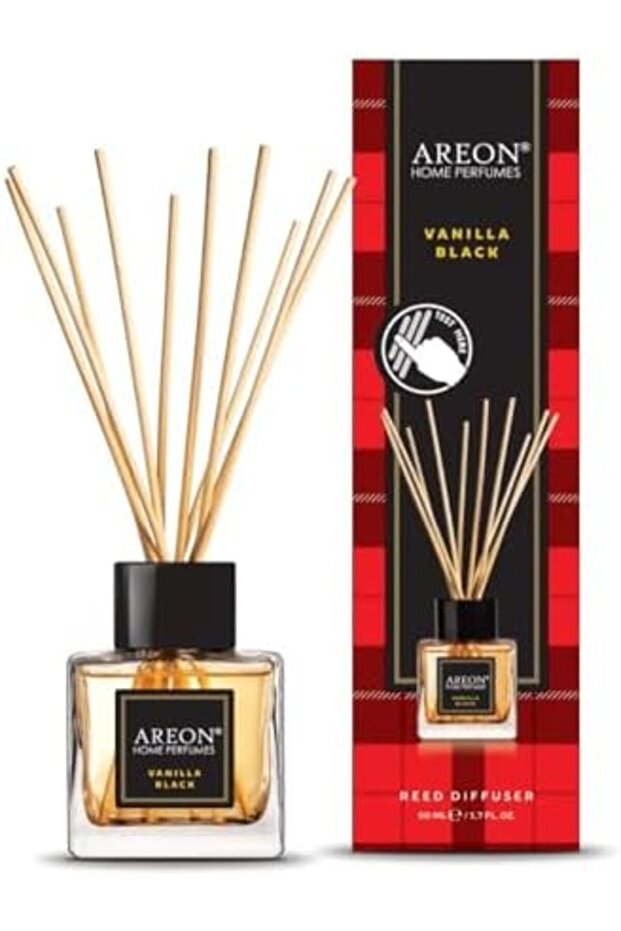 Home Perfume Reed Diffuser – Vanilla Black Scent with 10 Rattan Reeds