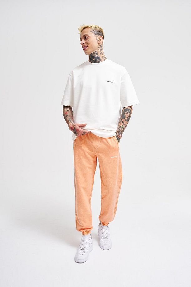 Erkek Luxury Basic Yıkamalı Jogger Eşofman Altı Orange Spotted - 7