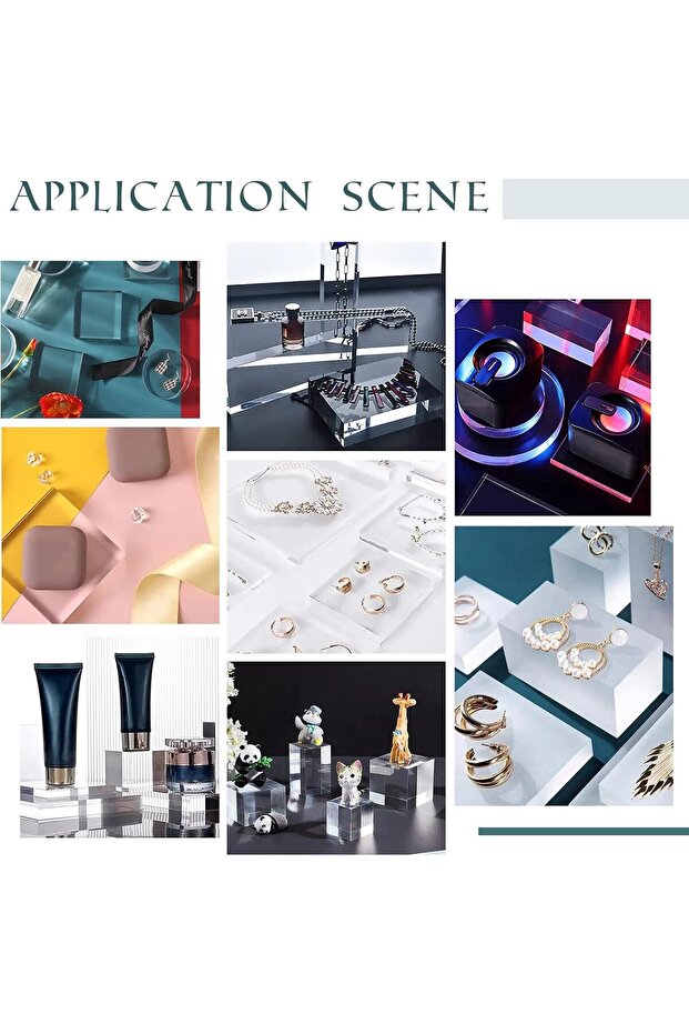 4pcs Solid Display Block 4 Style Forested Acrylic Display Stands - 5