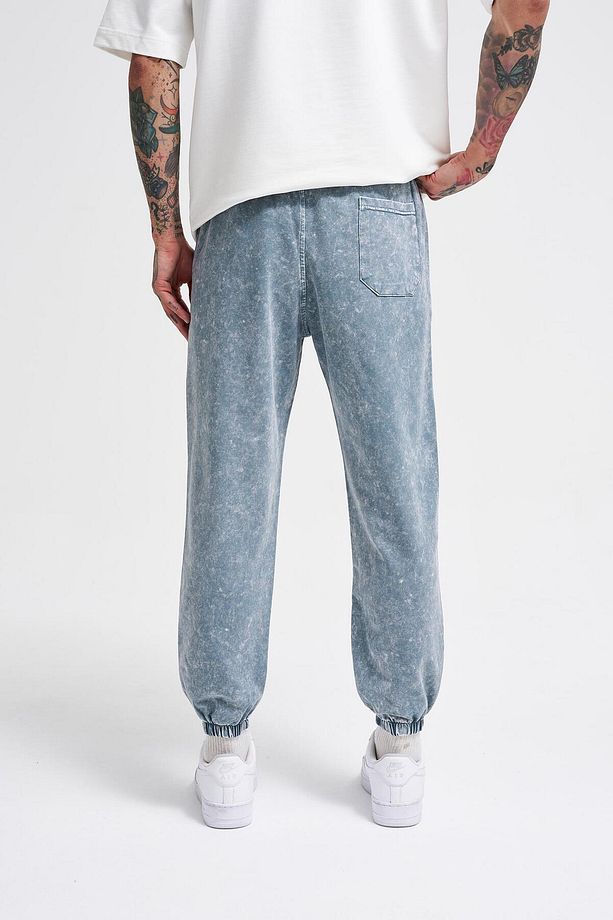 Erkek Luxury Basic Yıkamalı Jogger Eşofman Altı Ghost Spotted - 5