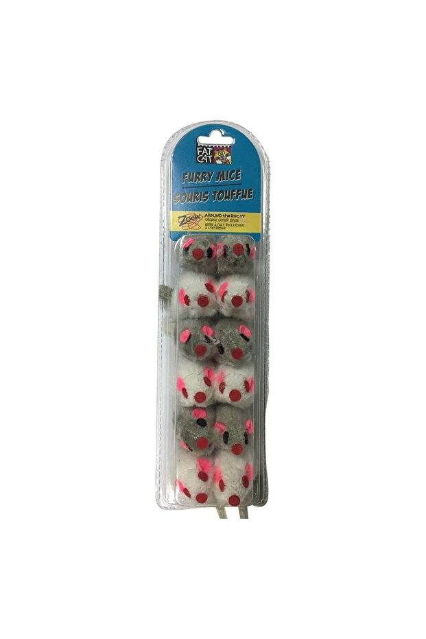 FAT CAT FUR CATNIP MICE SMALL 12PC