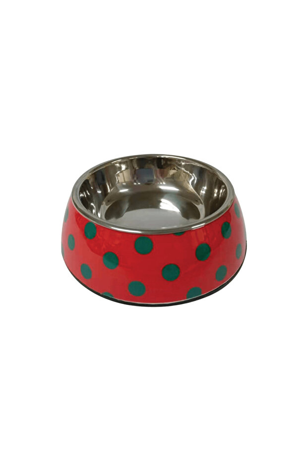 Applique Melamine Round Bowl Red & Blue Polka L:22 * 7.5 cms 700/23.6 ml/oz