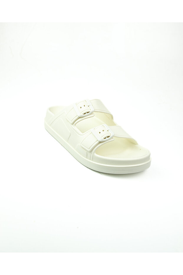 Babalı 502 Feelup Ecru Eva Double Buckle Women's Slippers
