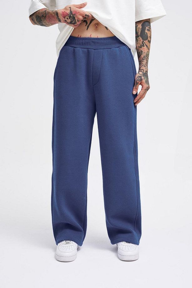 Erkek Oversize Baggy Sabah Mavi Eşofman Altı - 1