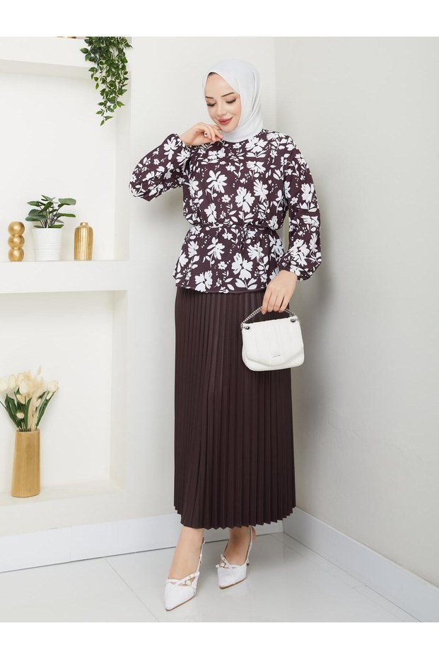 Women's Pleated Skirt Jesica Shirt Double Set