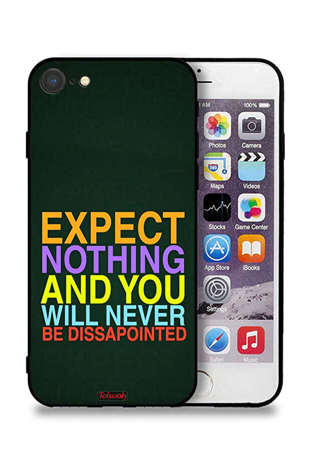 جراب حماية لجهاز Apple iPhone 8 لا تتوقع شيئًا ولن تشعر بخيبة الأمل أبدًا