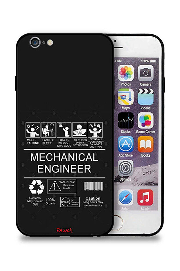 جراب حماية لجهاز Apple iPhone 6 Plus/6s Plus، ملصق مهندس ميكانيكي