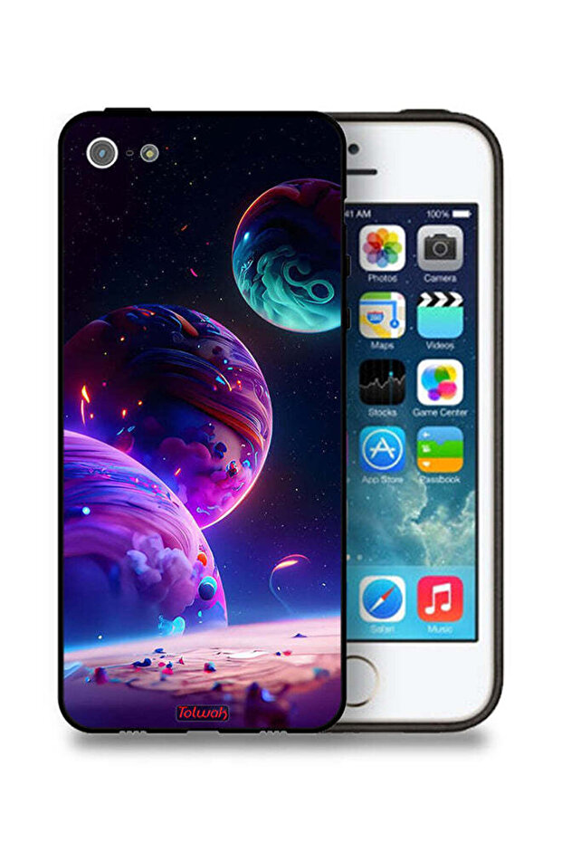 غطاء حماية بتصميم كوكبي لهاتف Apple iPhone 5/5s/SE