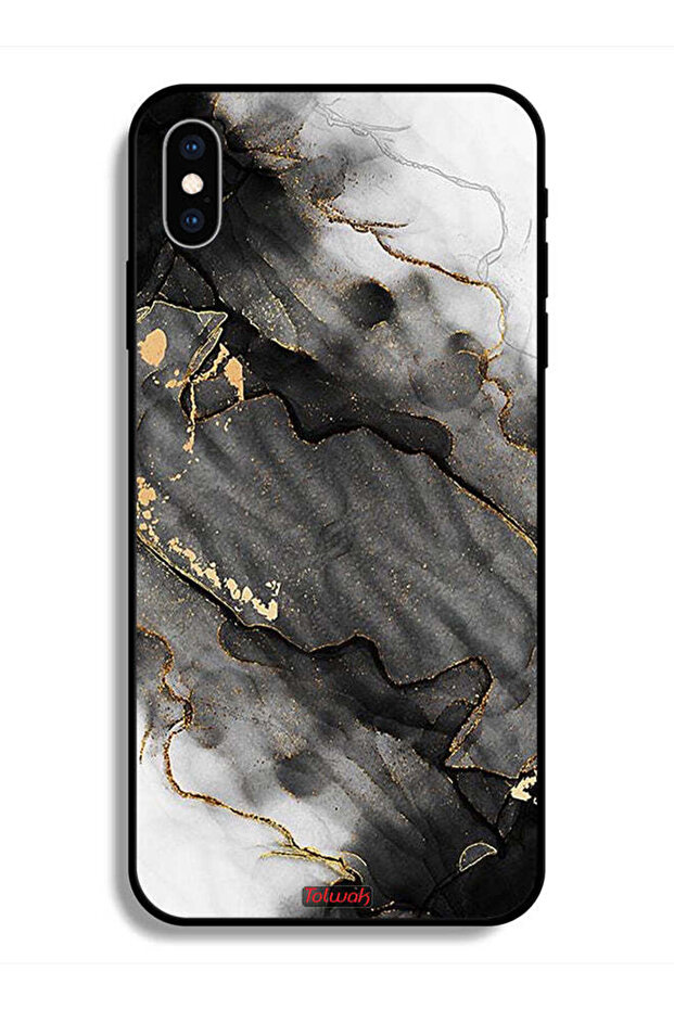 جراب حماية لهاتف Apple iPhone X من الرخام اللامع