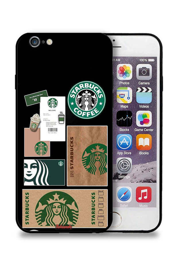 غطاء حماية لجهاز Apple iPhone 6 Plus/6s Plus بملصق ستاربكس
