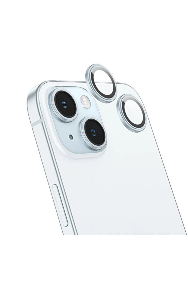 عدسة حماية للكاميرا من HOCO Crystal Clear لهاتف iPhone 15-15 Plus HD 3D مع إطار معدني - (5 - ALKGLB6648-9)
