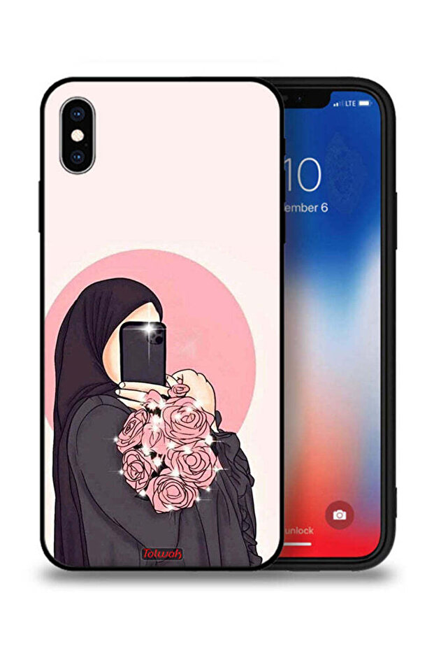 جراب حماية لجهاز iPhone XS Max من Apple، تصميم فني لالتقاط صور سيلفي مع حمل الزهور