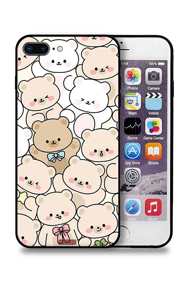 جراب حماية لجهاز Apple iPhone 7 Plus بنقشة الدببة - 1