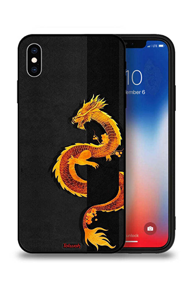 جراب حماية من Apple iPhone XS Max برسومات التنين