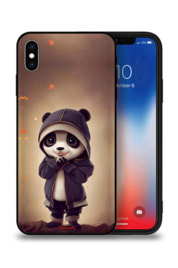 جراب حماية لجهاز Apple iPhone XS Max بتصميم باندا صغير لطيف