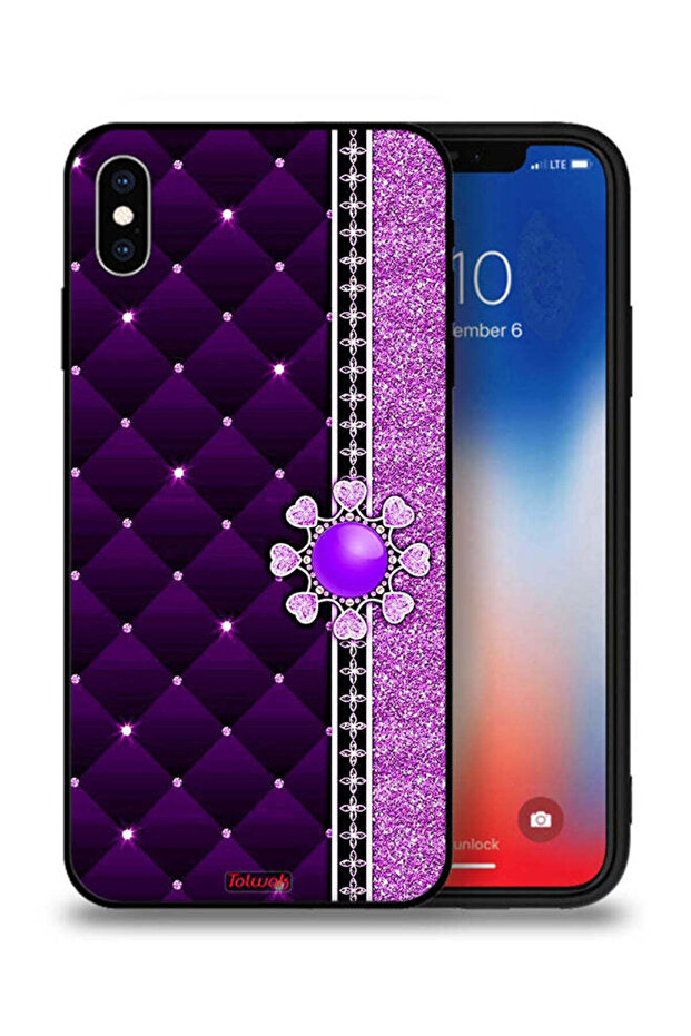 غطاء حماية لامع بقلوب لامعة لهاتف Apple iPhone XS Max