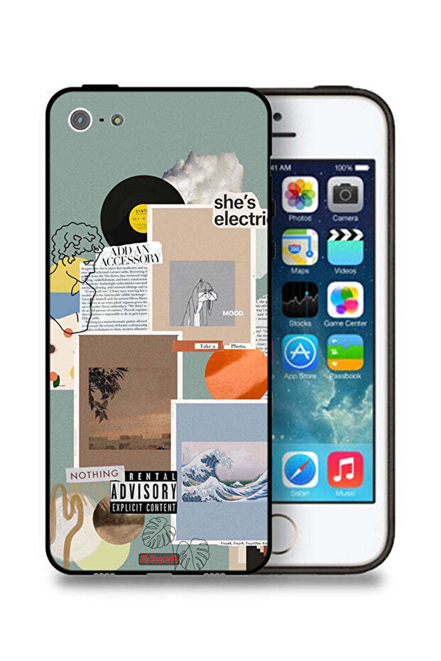 جراب حماية لهاتف Apple iPhone 5/5s/SE مطبوع عليه عبارة She Is Electric