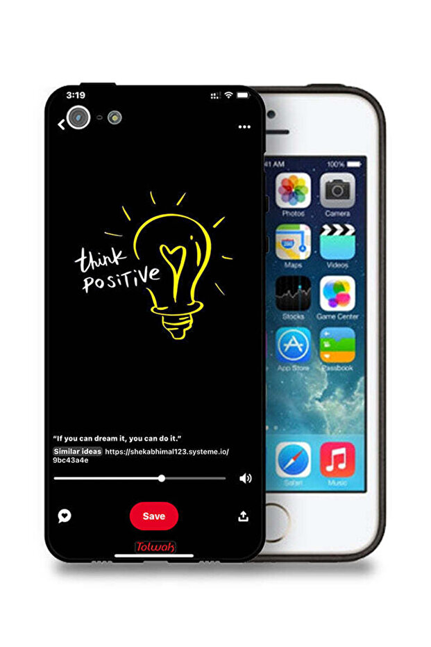 جراب حماية لجهاز Apple iPhone 5/5s/SE - Think Positive
