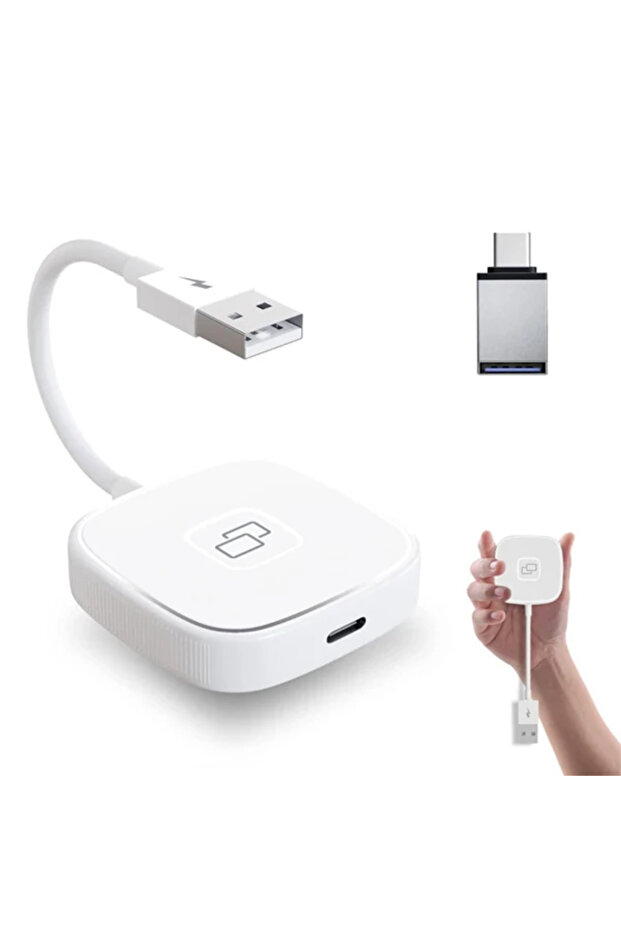 Apple iPhone Usb+Lightning Carplay Mirror Adapter Converter -Youtube Netflix Tiktok Video Reflective-
