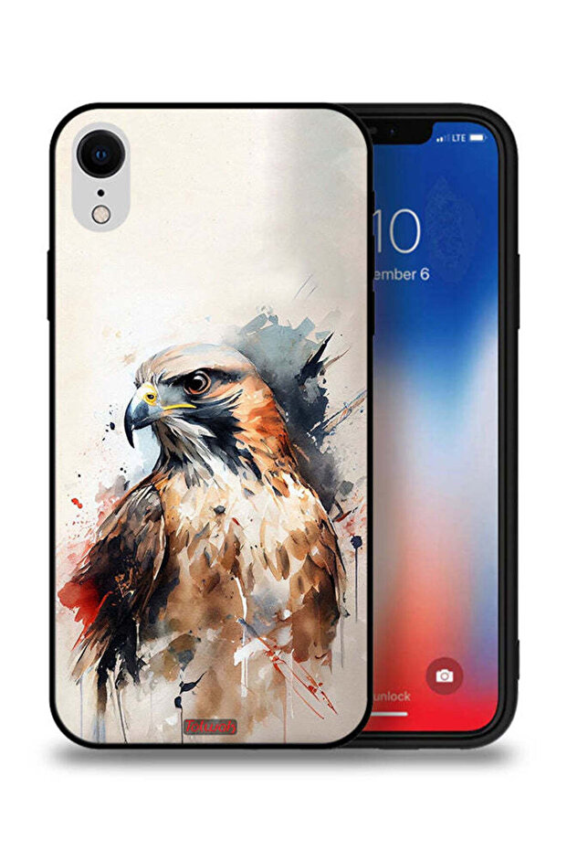 غطاء حماية لجهاز Apple iPhone XR بتصميم نسر تجريدي