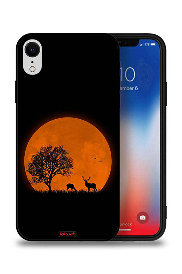غطاء حماية لجهاز Apple iPhone XR برسومات قمر المساء