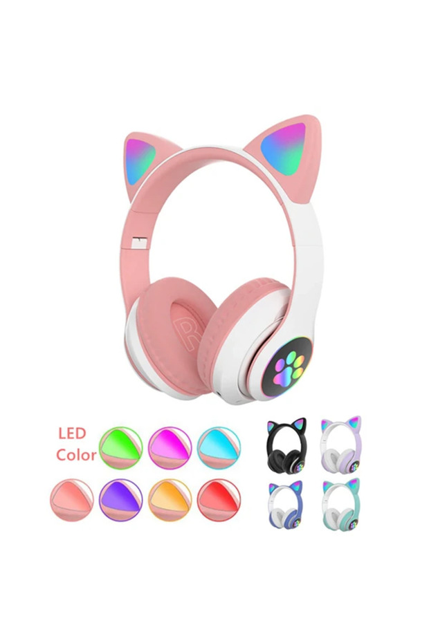 ALLY 23M Kedi Kulak Kulaküstü Bluetooth 5.0 Kablosuz Kulaklık Led Işıklı-(1903 - SNX2366-1739 - 5