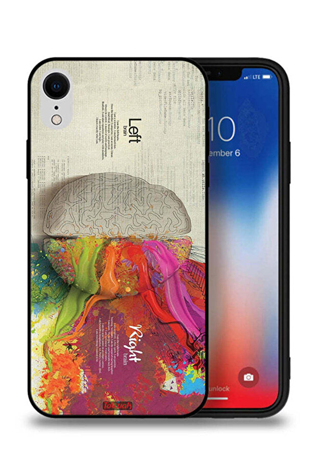 جراب حماية لجهاز Apple iPhone XR بتصميم تجريدي لعلم الدماغ
