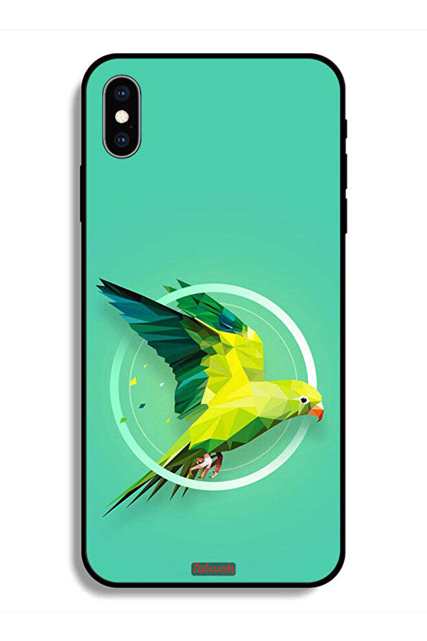 جراب حماية لهاتف Apple iPhone X بتصميم فن تجريدي ببغاء