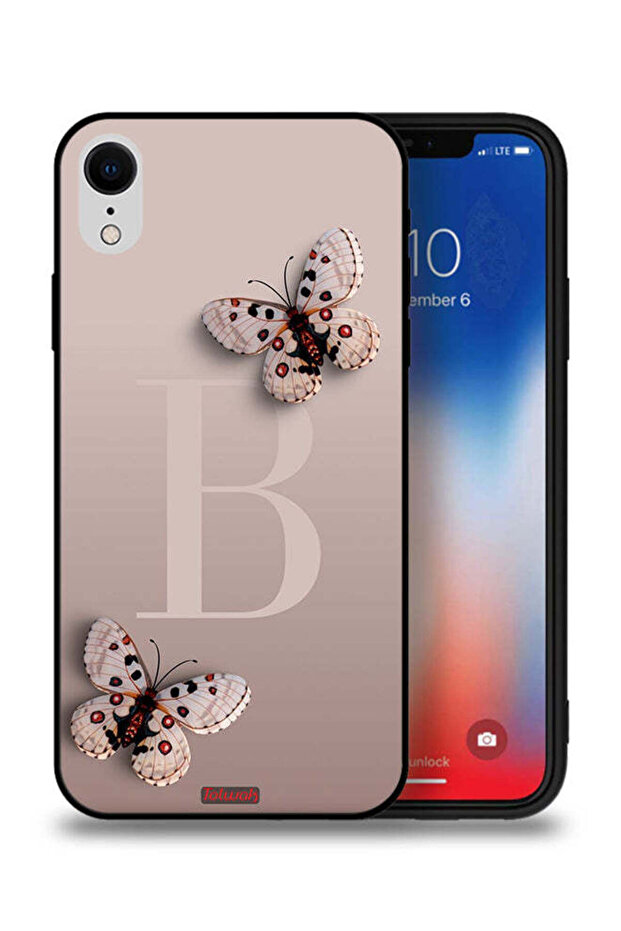 غطاء حماية لجهاز Apple iPhone XR بنقشة الفراشات