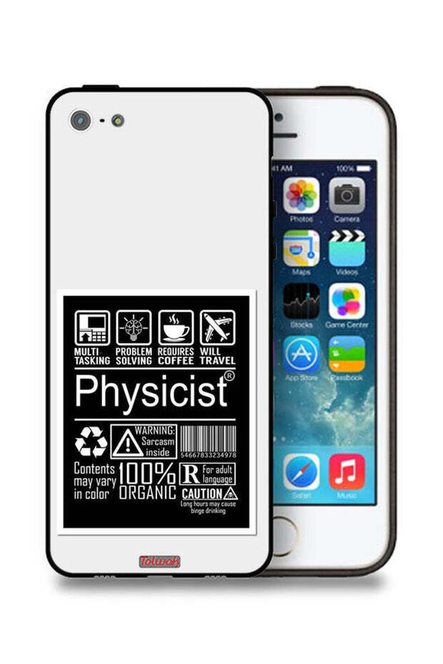 غطاء حماية لجهاز Apple iPhone 5/5s/SE بملصق فيزيائي