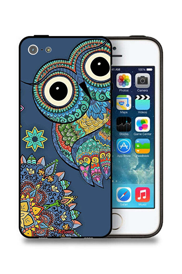غطاء حماية بتصميم بومة زهرية لهاتف Apple iPhone 5/5s/SE