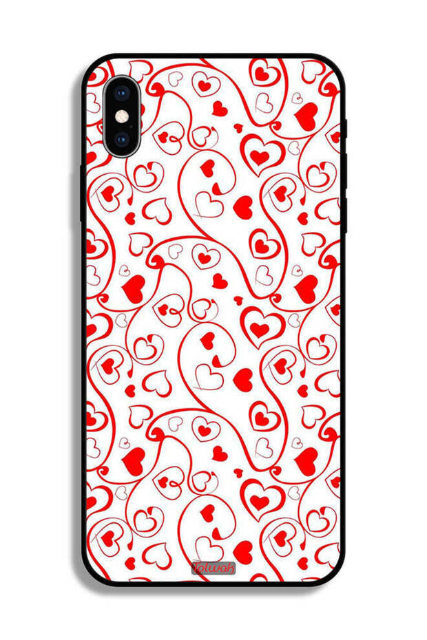 غطاء حماية بتصميم قلوب لهاتف Apple iPhone XS - 2