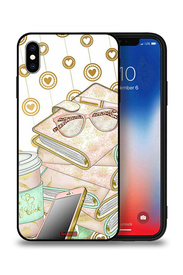 جراب حماية لهاتف Apple iPhone XS Max بتصميم نظارات على الكتب