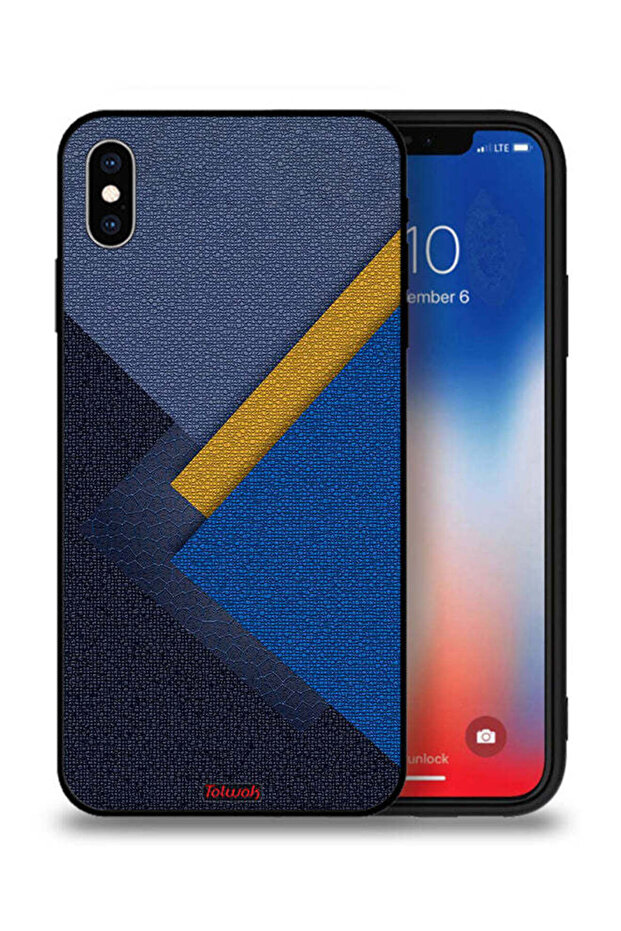 جراب حماية جلدي بتصميم مثلثات لهاتف Apple iPhone XS Max