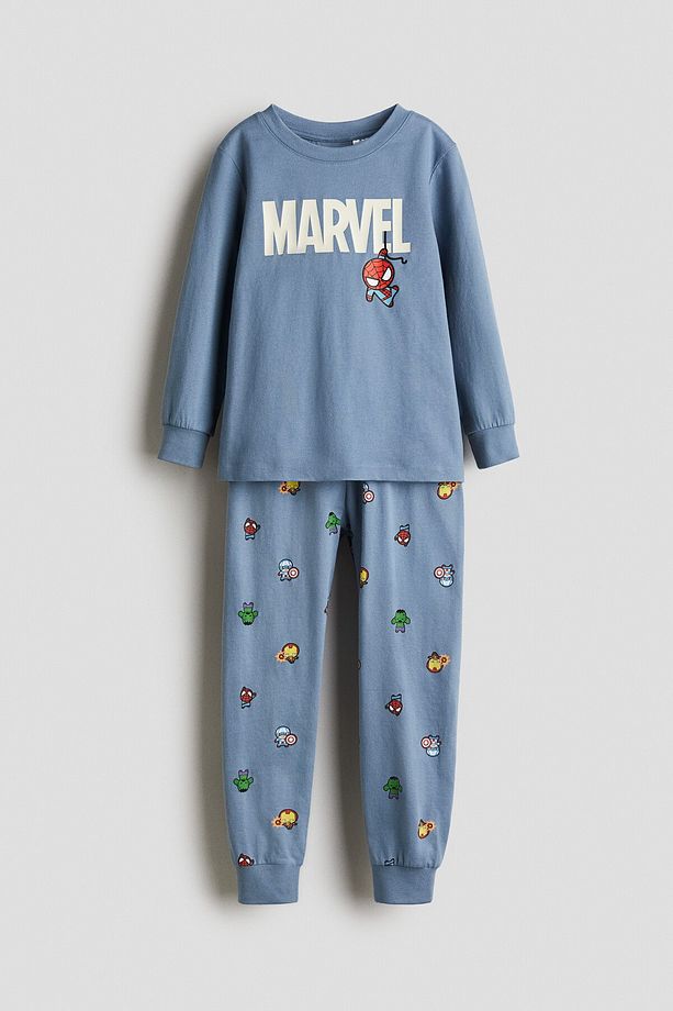 Pamuklu ve Baskılı Jarse Pijama Takımı - 1