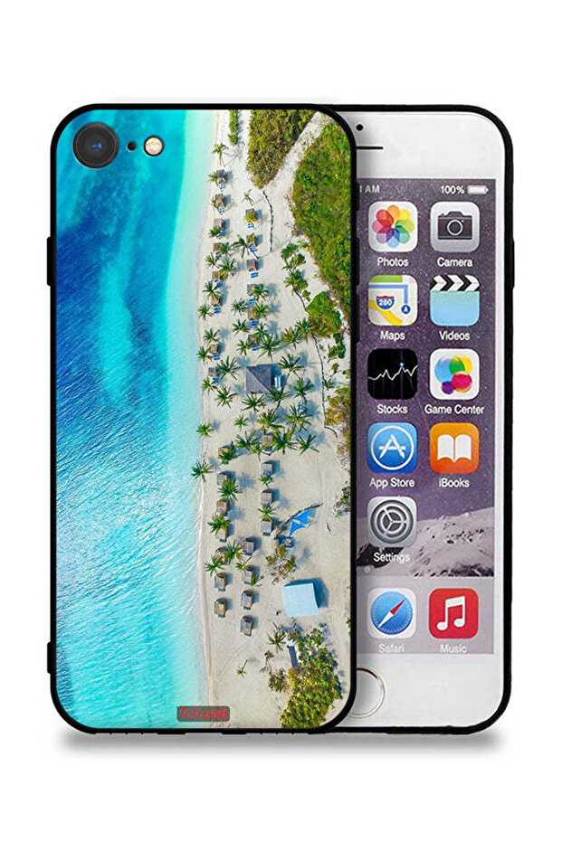 غطاء حماية لجهاز Apple iPhone 8 - لون الشاطئ - 1