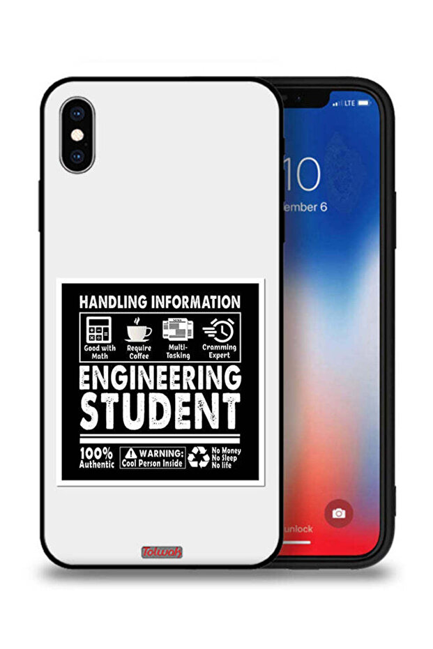 جراب حماية لجهاز Apple iPhone XS - ملصق طالب هندسة