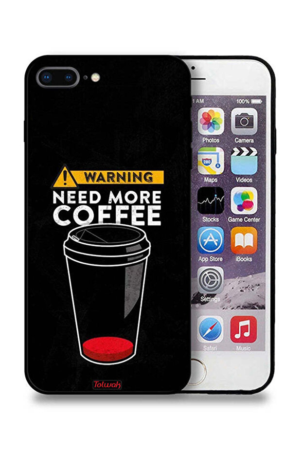 غطاء حماية لجهاز Apple iPhone 8 Plus - هل تحتاج إلى المزيد من القهوة؟ - 1