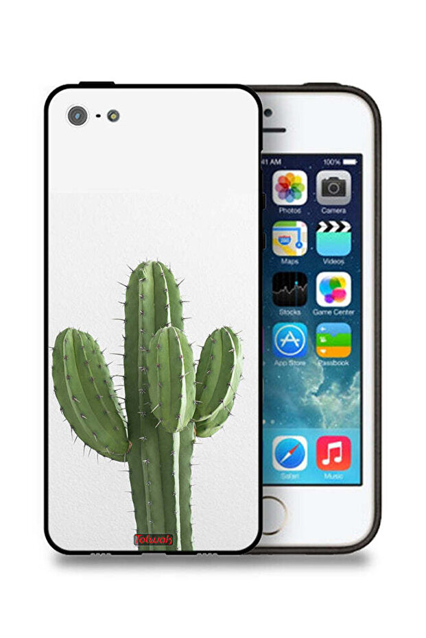 غطاء حماية لجهاز Apple iPhone 5/5s/SE بنقشة نبات الصبار