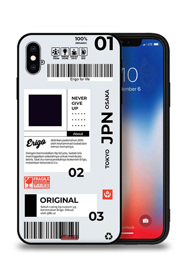 جراب حماية لجهاز Apple iPhone XS - ملصق ياباني